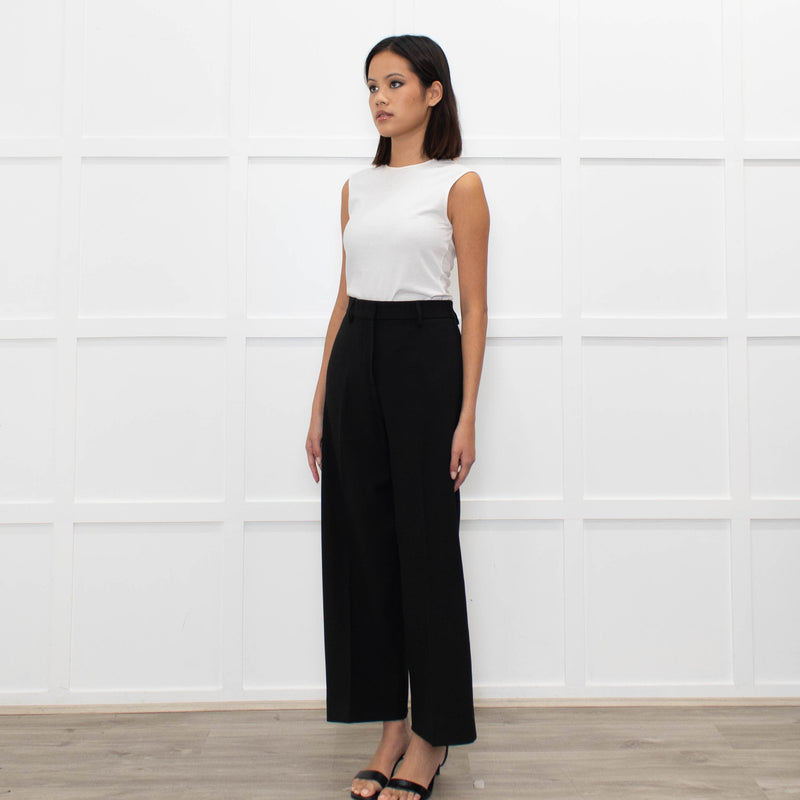 Piazza Sempione Black Tailoured Wide Leg Trousers