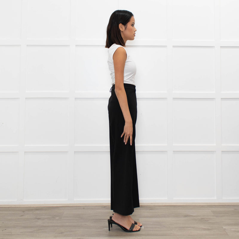 Piazza Sempione Black Tailoured Wide Leg Trousers