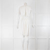 Another Tomorrow Shirred Off White Gathered Dress