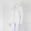 Sandro Cream On Cream Striped Black Stitching Shirt