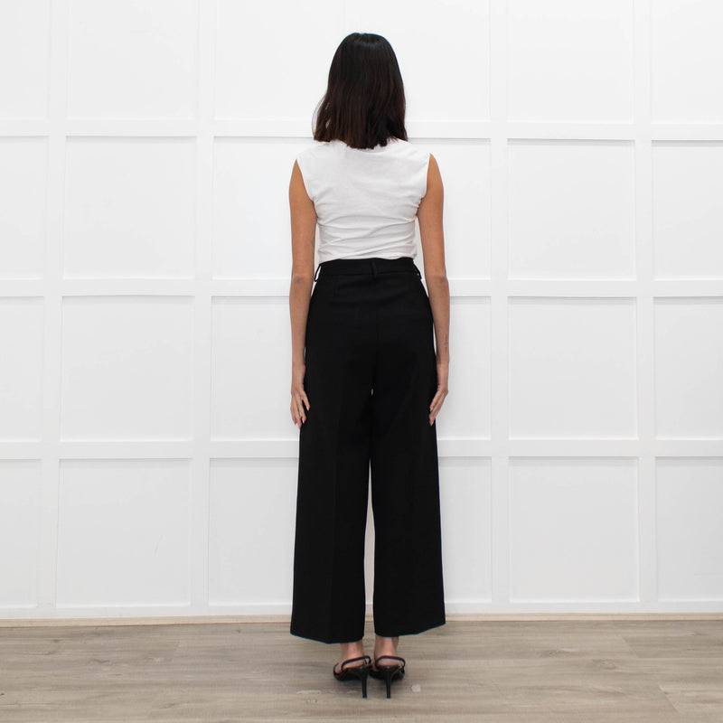 Piazza Sempione Black Tailoured Wide Leg Trousers