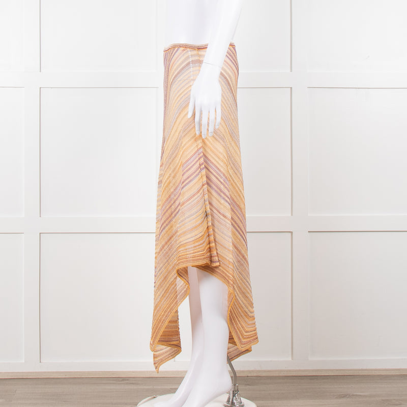 Missoni Orange Toned Sparkle Stretch Midi Skirt