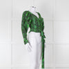 Rotate Green Snake Skin Wrap Long Sleeve Top