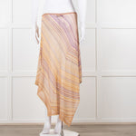 Missoni Orange Toned Sparkle Stretch Midi Skirt