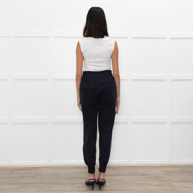 James Perse Navy Jogger Style Trousers
