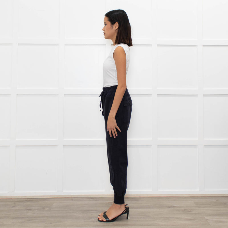James Perse Navy Jogger Style Trousers