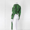 Rotate Green Snake Skin Wrap Long Sleeve Top