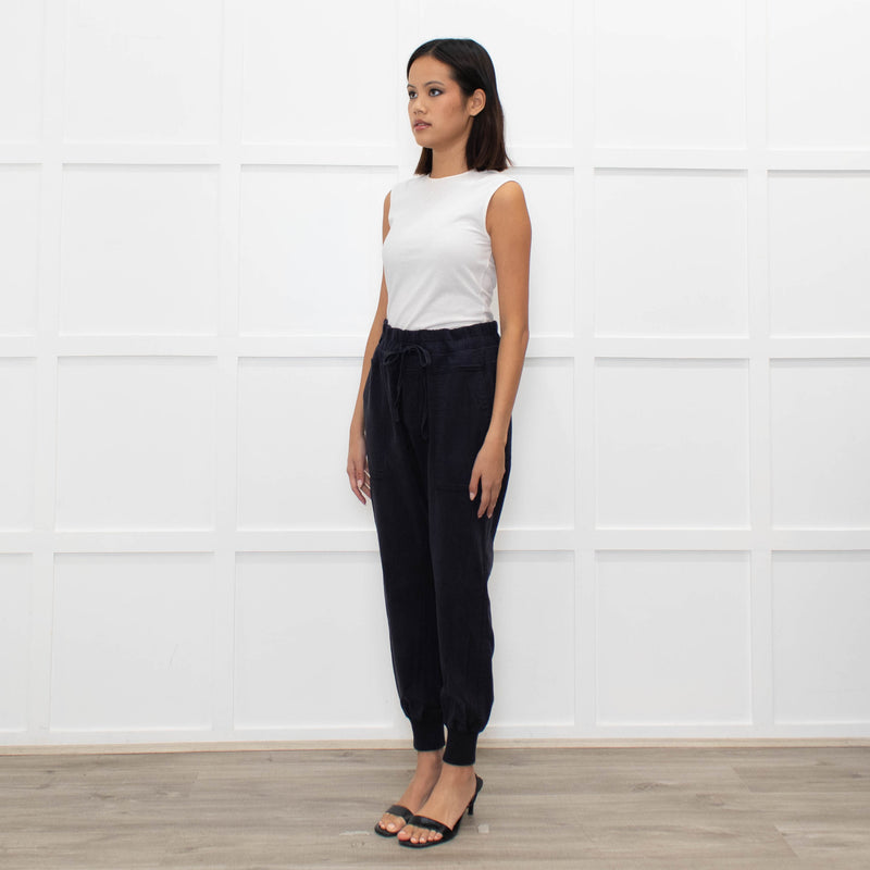 James Perse Navy Jogger Style Trousers