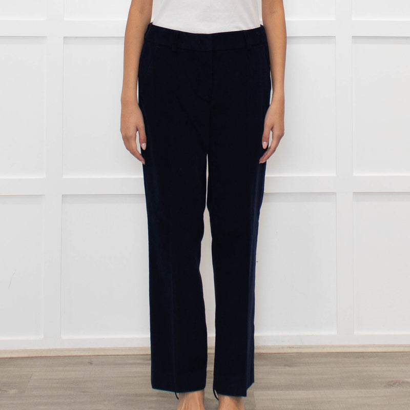 Weekend Max Mara Navy Blue Needle Corduroy Trousers