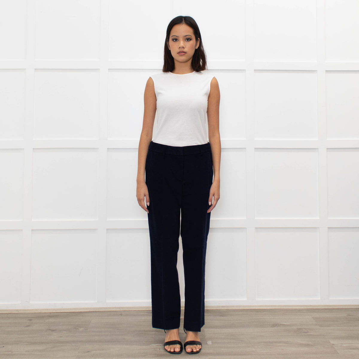 Weekend Max Mara Navy Blue Needle Corduroy Trousers