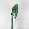 Rotate Green Snake Skin Wrap Long Sleeve Top