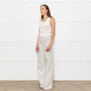Frame Cream Grey Green Stripe Wide Leg Trousers