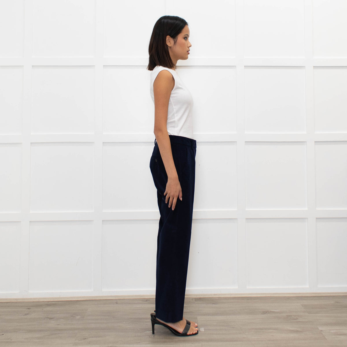 Weekend Max Mara Navy Blue Needle Corduroy Trousers