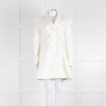 Maggie Marilyn Cream Twill Blazer With Pleated Shoulders