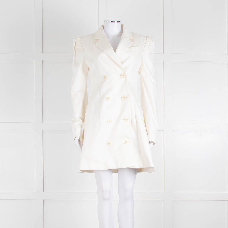 Maggie Marilyn Cream Twill Blazer With Pleated Shoulders
