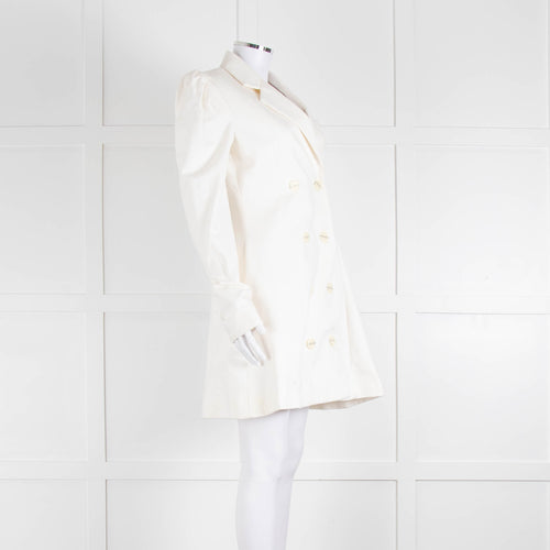 Maggie Marilyn Cream Twill Blazer With Pleated Shoulders