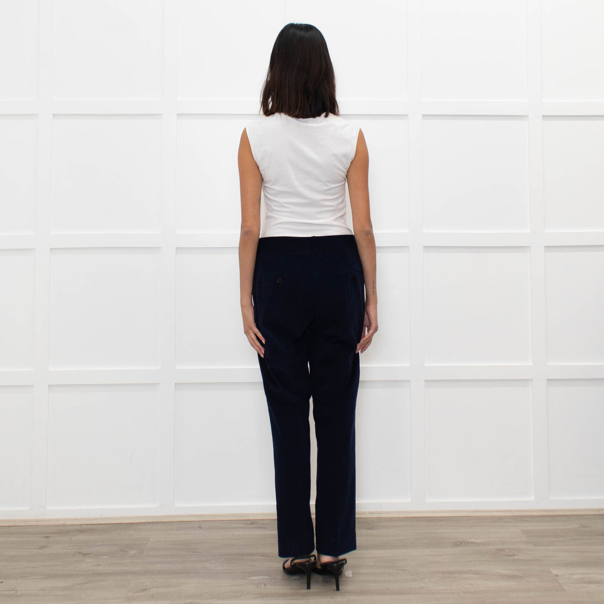 Weekend Max Mara Navy Blue Needle Corduroy Trousers