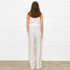 Frame Cream Grey Green Stripe Wide Leg Trousers