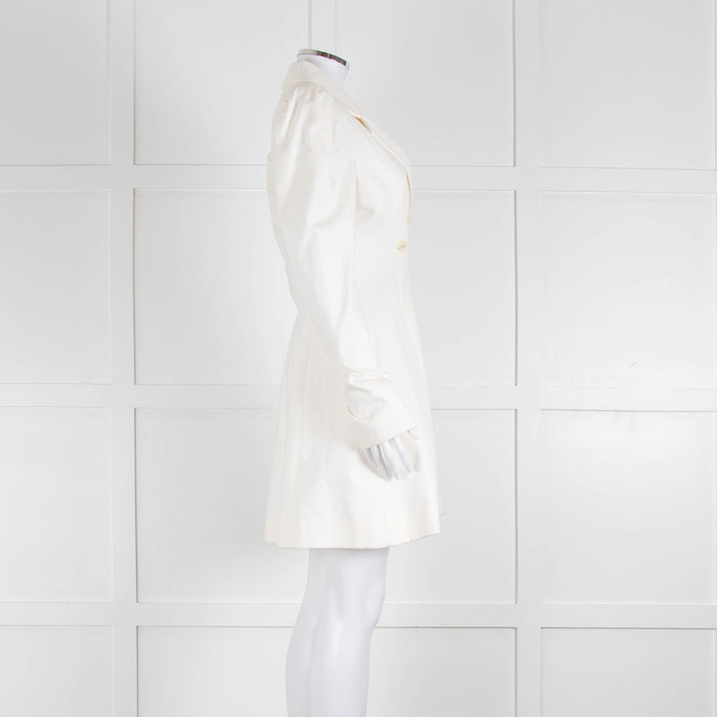 Maggie Marilyn Cream Twill Blazer With Pleated Shoulders