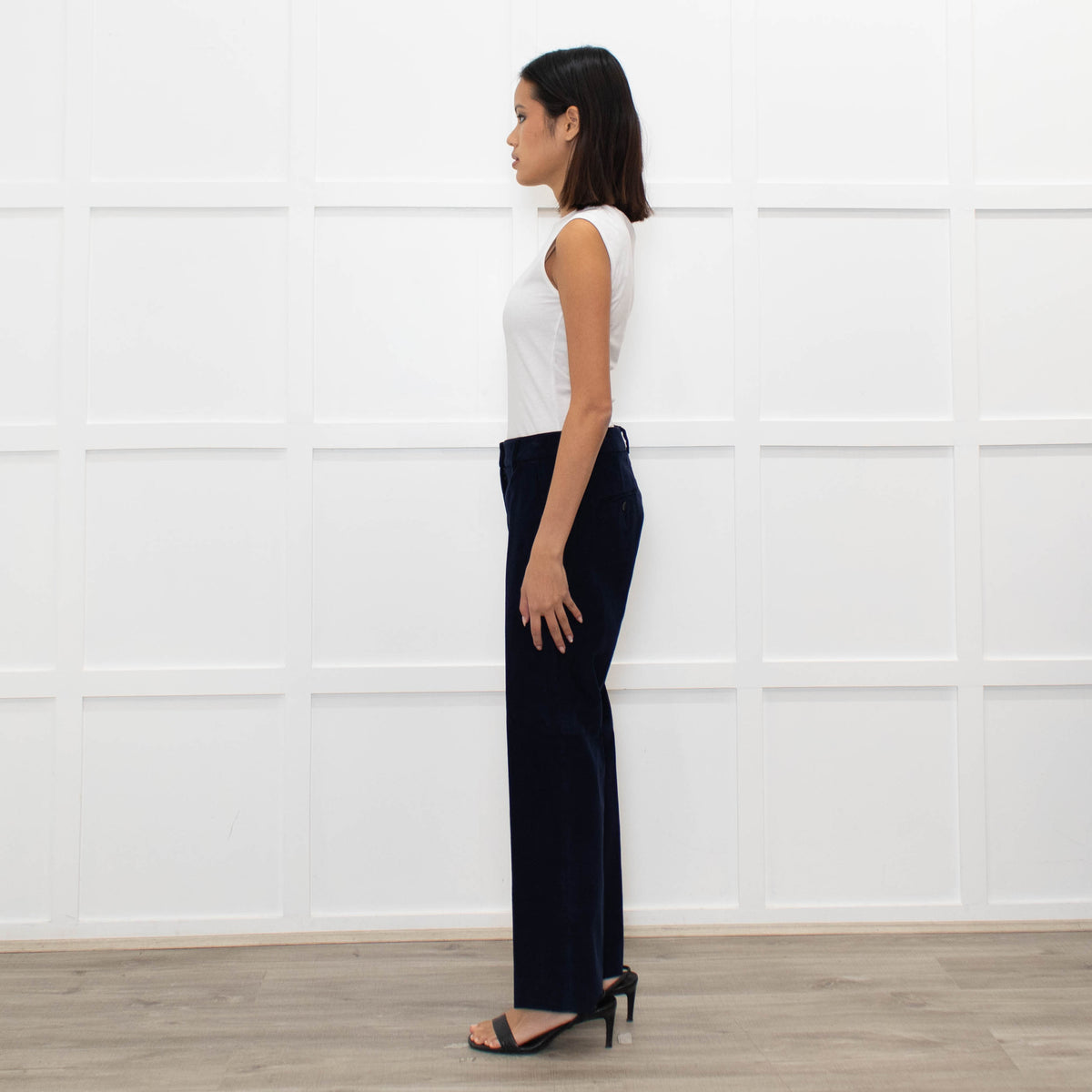 Weekend Max Mara Navy Blue Needle Corduroy Trousers