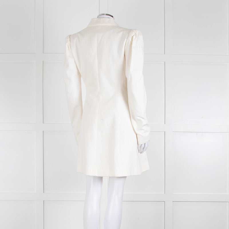 Maggie Marilyn Cream Twill Blazer With Pleated Shoulders