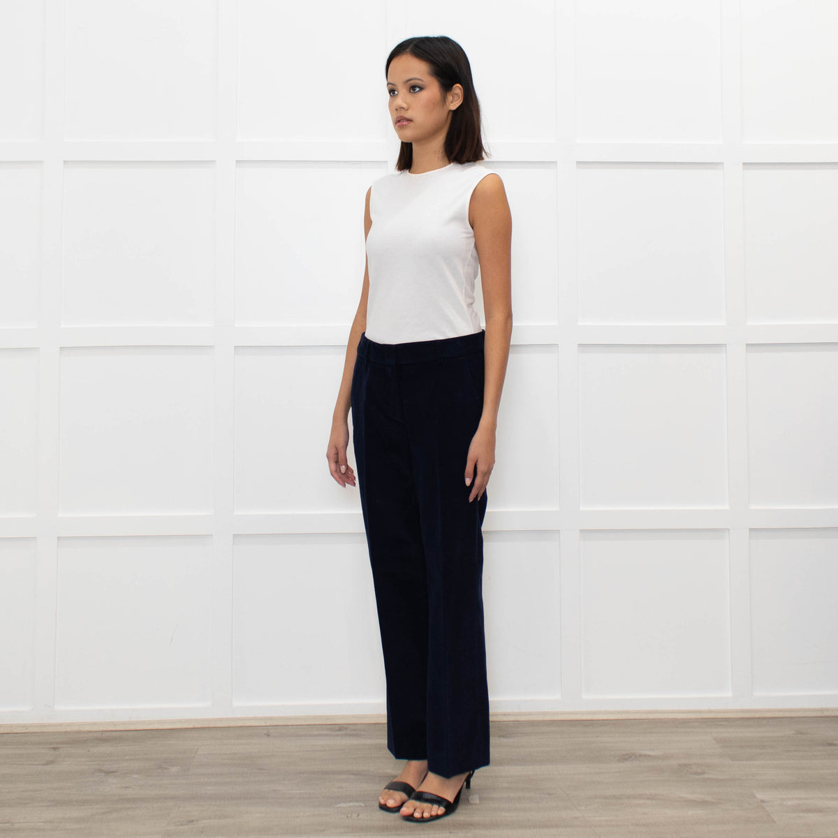 Weekend Max Mara Navy Blue Needle Corduroy Trousers
