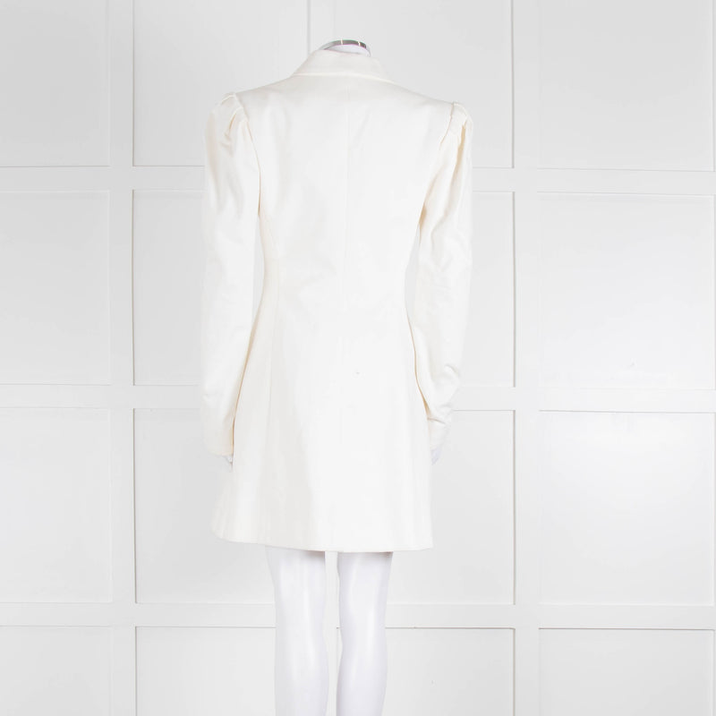 Maggie Marilyn Cream Twill Blazer With Pleated Shoulders
