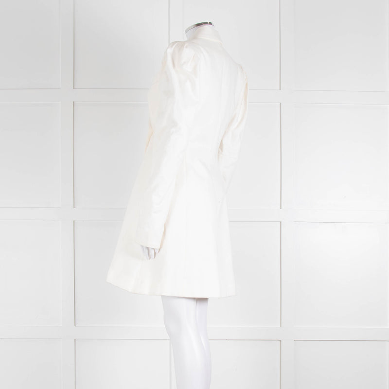 Maggie Marilyn Cream Twill Blazer With Pleated Shoulders
