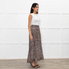 Me + Em Brown Floral Tiered Maxi Skirt
