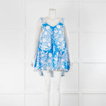 Juliet Dunn Palladio Blue & White Print Minidress