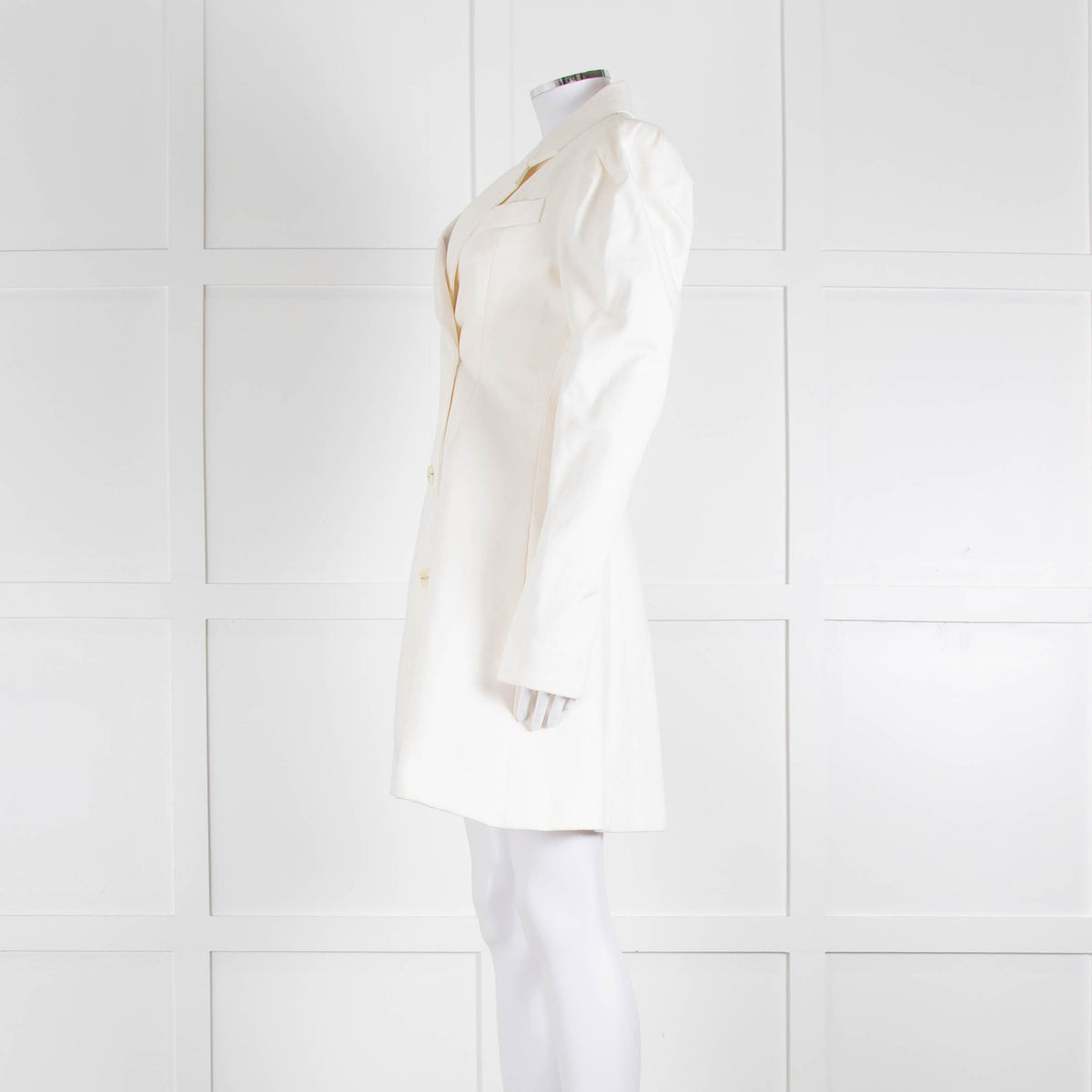Maggie Marilyn Cream Twill Blazer With Pleated Shoulders
