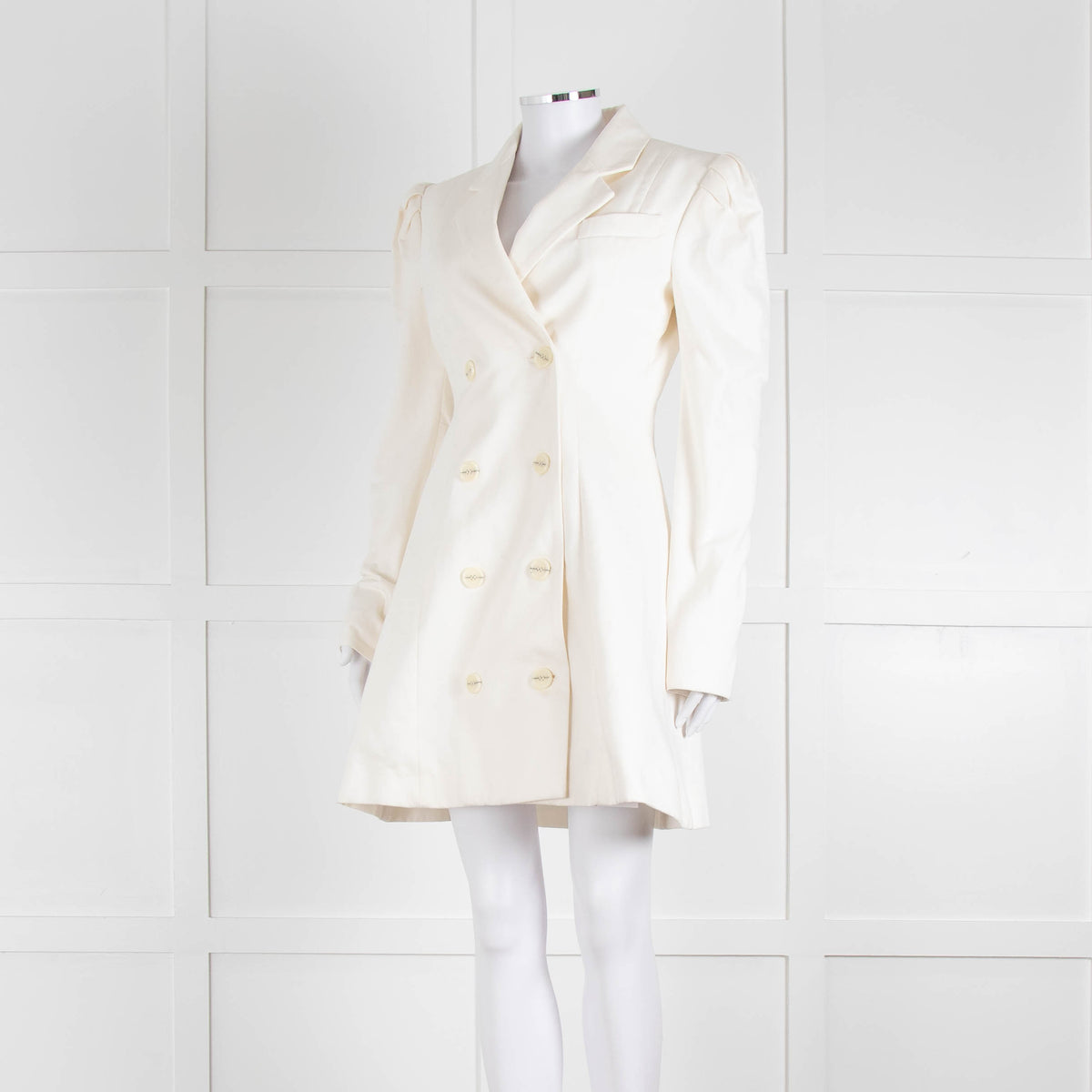 Maggie Marilyn Cream Twill Blazer With Pleated Shoulders
