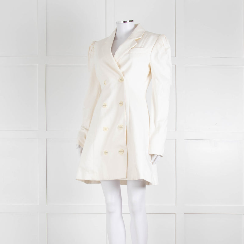 Maggie Marilyn Cream Twill Blazer With Pleated Shoulders