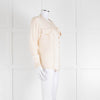 Chanel Silk Blouse With Quilted Front Panel And Gold Buttons