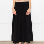 Me+Em Black Cotton Elasticated High Waist Maxi Skirt