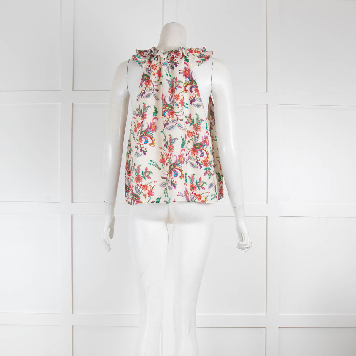 Me & Em Cream Floral Halter Neck Top