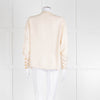 Chanel Silk Blouse With Quilted Front Panel And Gold Buttons