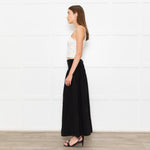 Me+Em Black Cotton Elasticated High Waist Maxi Skirt