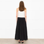 Me+Em Black Cotton Elasticated High Waist Maxi Skirt