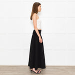Me+Em Black Cotton Elasticated High Waist Maxi Skirt