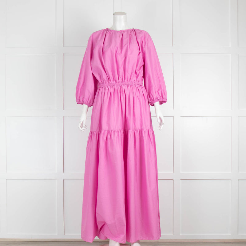 Matteau Purple Tiered Crew Dress