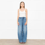 Me+Em Blue Denim Extreme Tapered Oversized Jeans