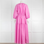 Matteau Purple Tiered Crew Dress