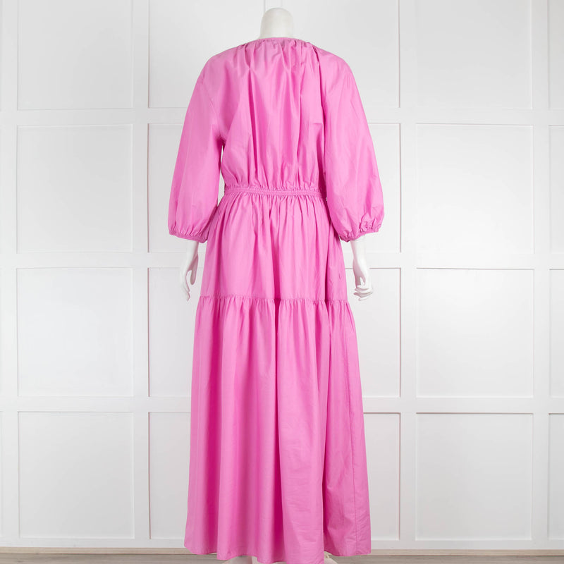 Matteau Purple Tiered Crew Dress