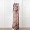 Rabens Saloner Taupe Tie Dye Splatter Bias Cut Maxi Skirt