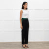 Celine Black Trousers With Green Waistband
