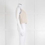 Chanel Ecru Tweed Jacket And Matching Vest Top With Silver Thread Zip Up Front