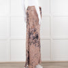 Rabens Saloner Taupe Tie Dye Splatter Bias Cut Maxi Skirt