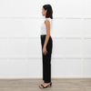 Celine Black Trousers With Green Waistband