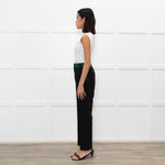Celine Black Trousers With Green Waistband